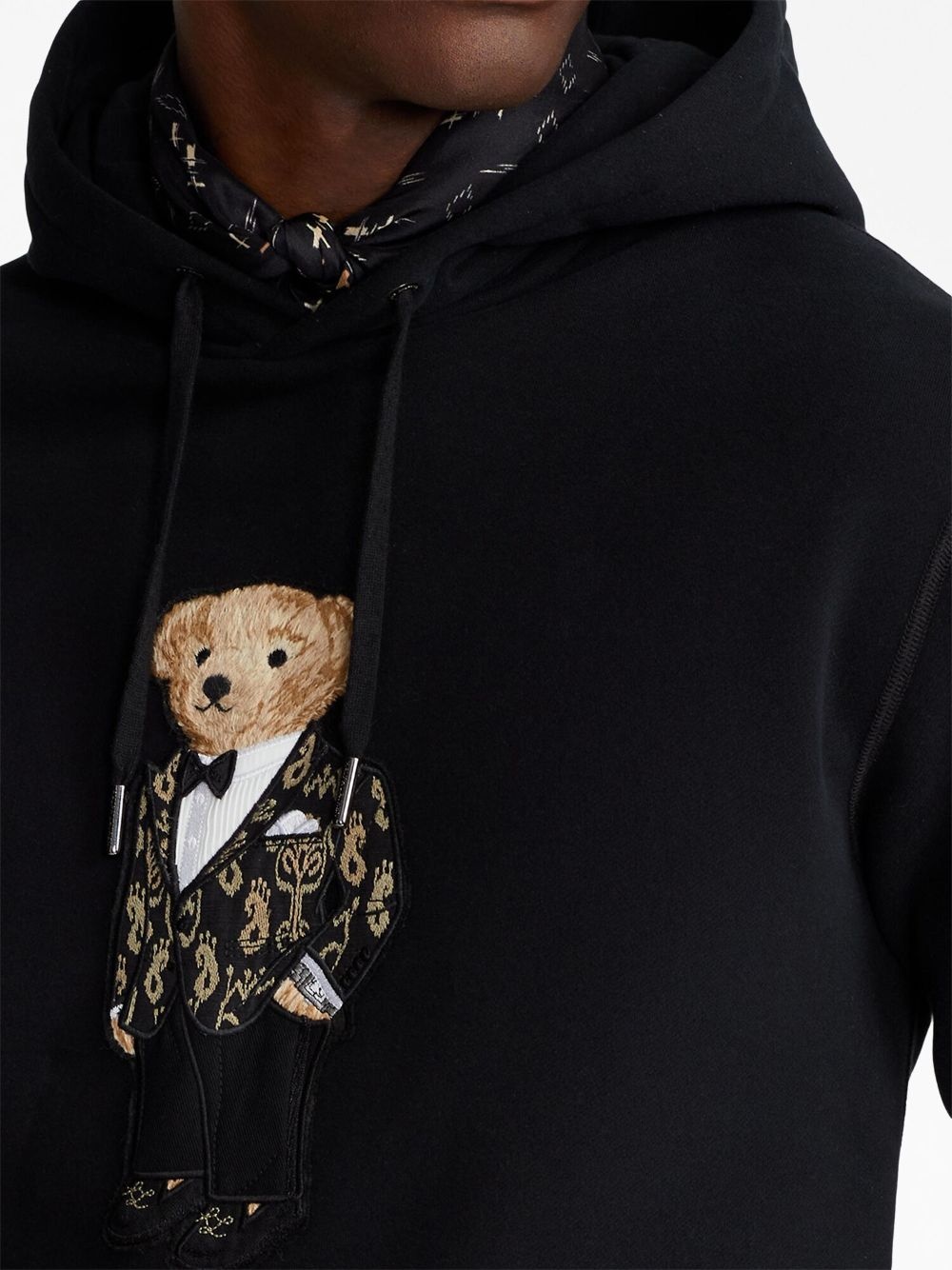 teddy-bear motif drawstring hoodie - 5