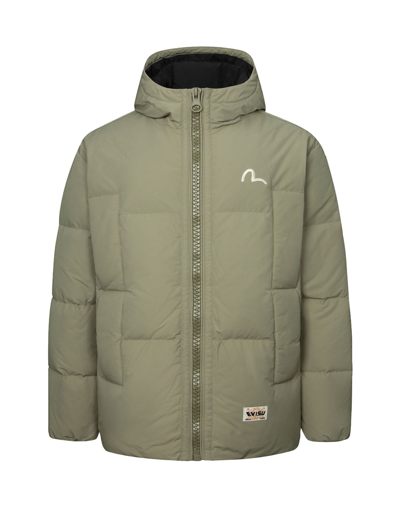 Seagull Embroidery Loose Fit Down Jacket - 8