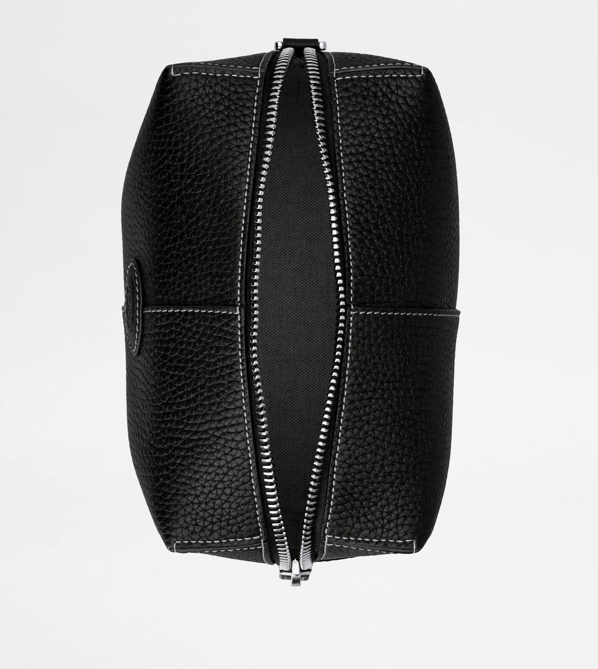 POUCH IN LEATHER LARGE - BLACK - 4