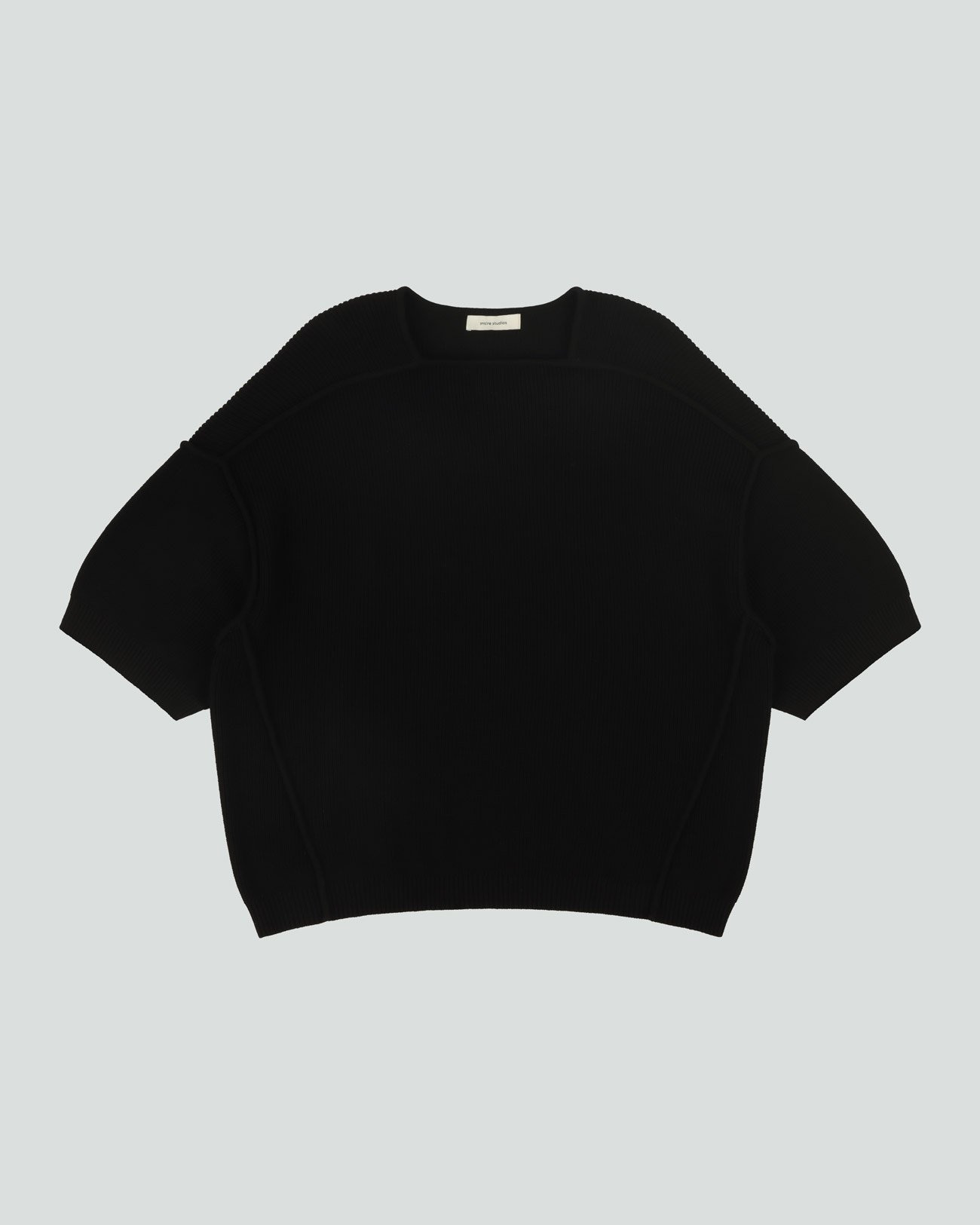 KNIT BLOCK TEE BLACK - 1