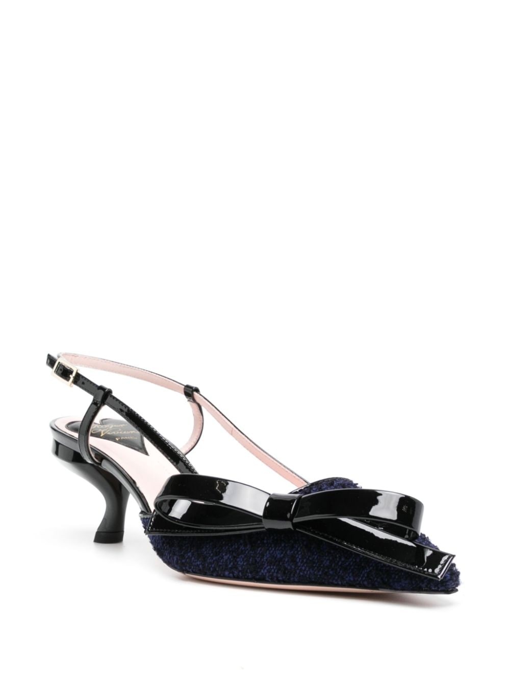 Virgule 55mm bow-detail slingback pumps - 2