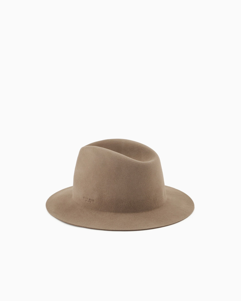GIORGIO ARMANI Wide-brimmed, rabbit-fur hat outlook