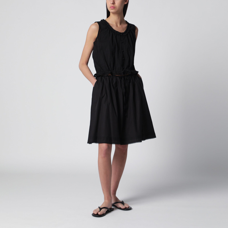 Dunst Black cotton midi full skirt outlook