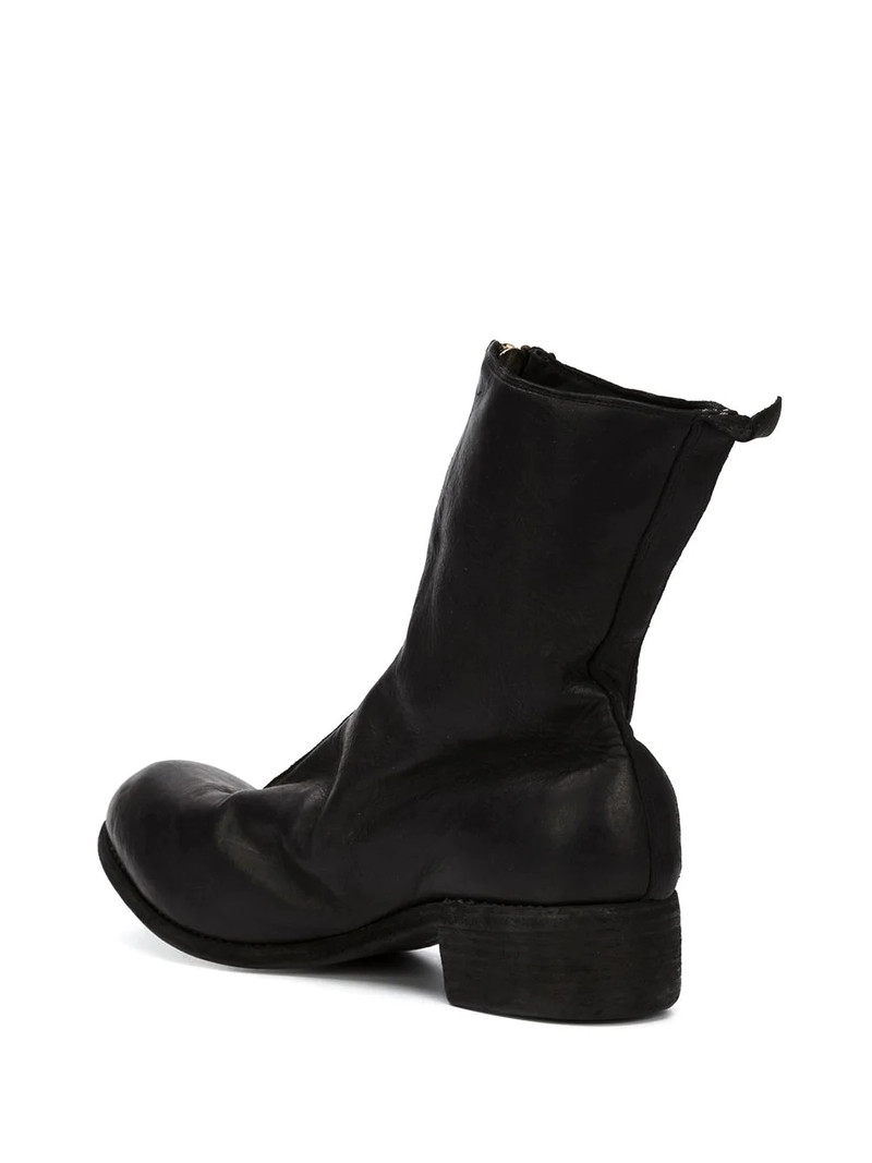 distressed zip-up boots 3