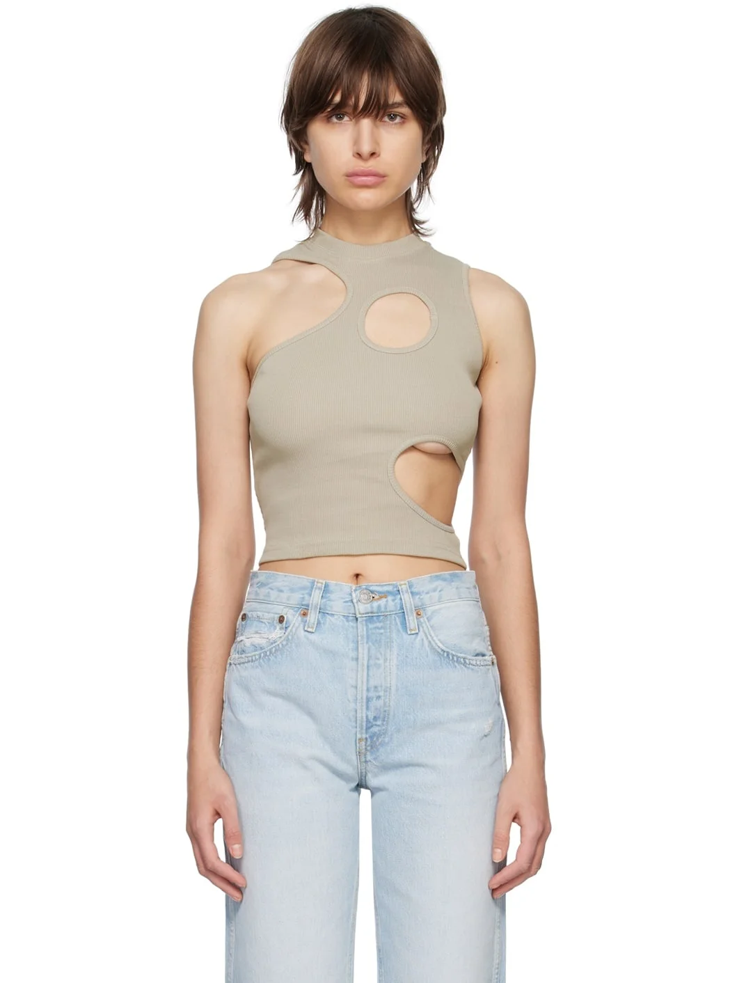 SSENSE Exclusive Tan Cell Tank Top - 1