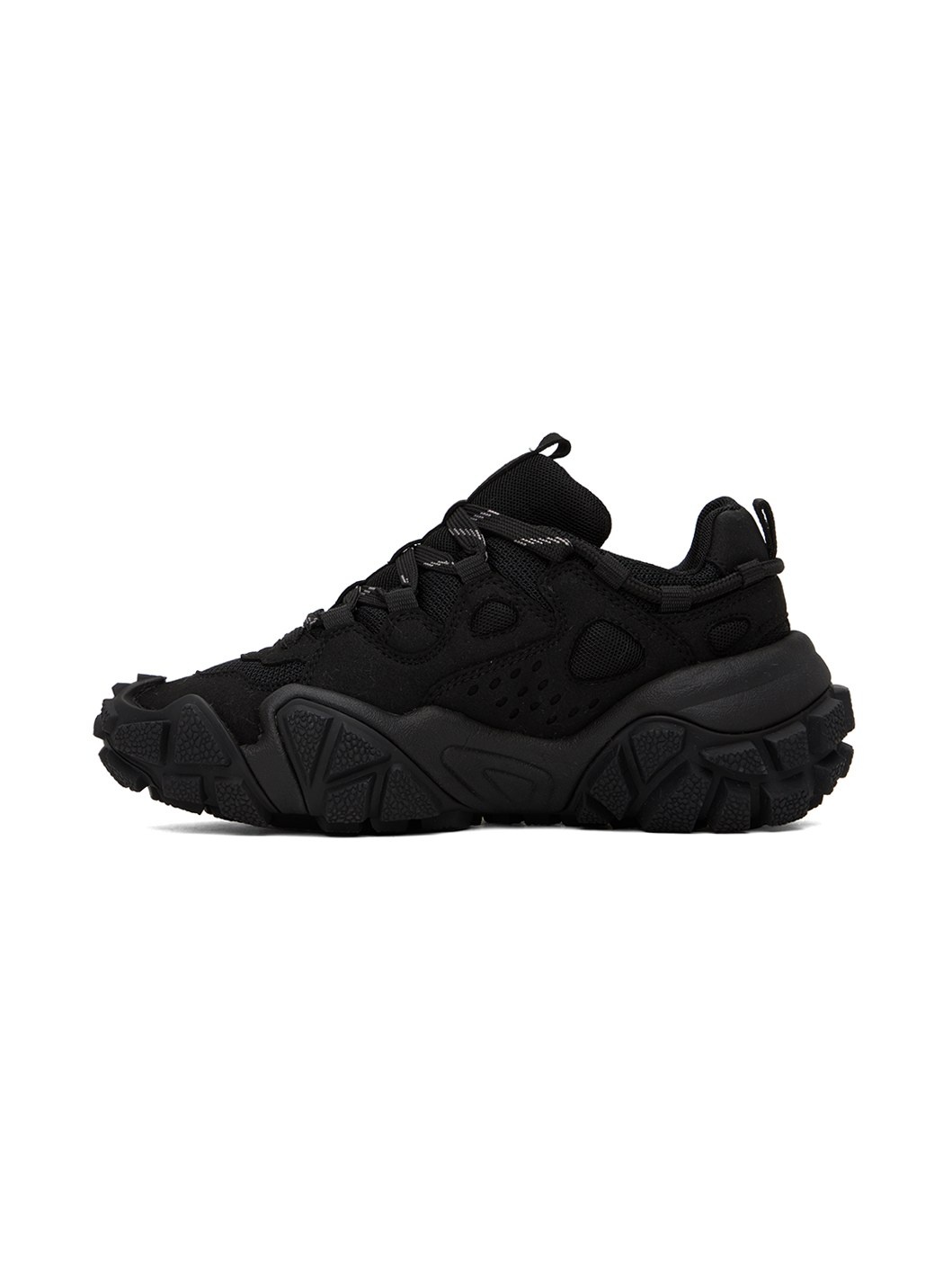 Black Chunky Mesh Sneakers - 3