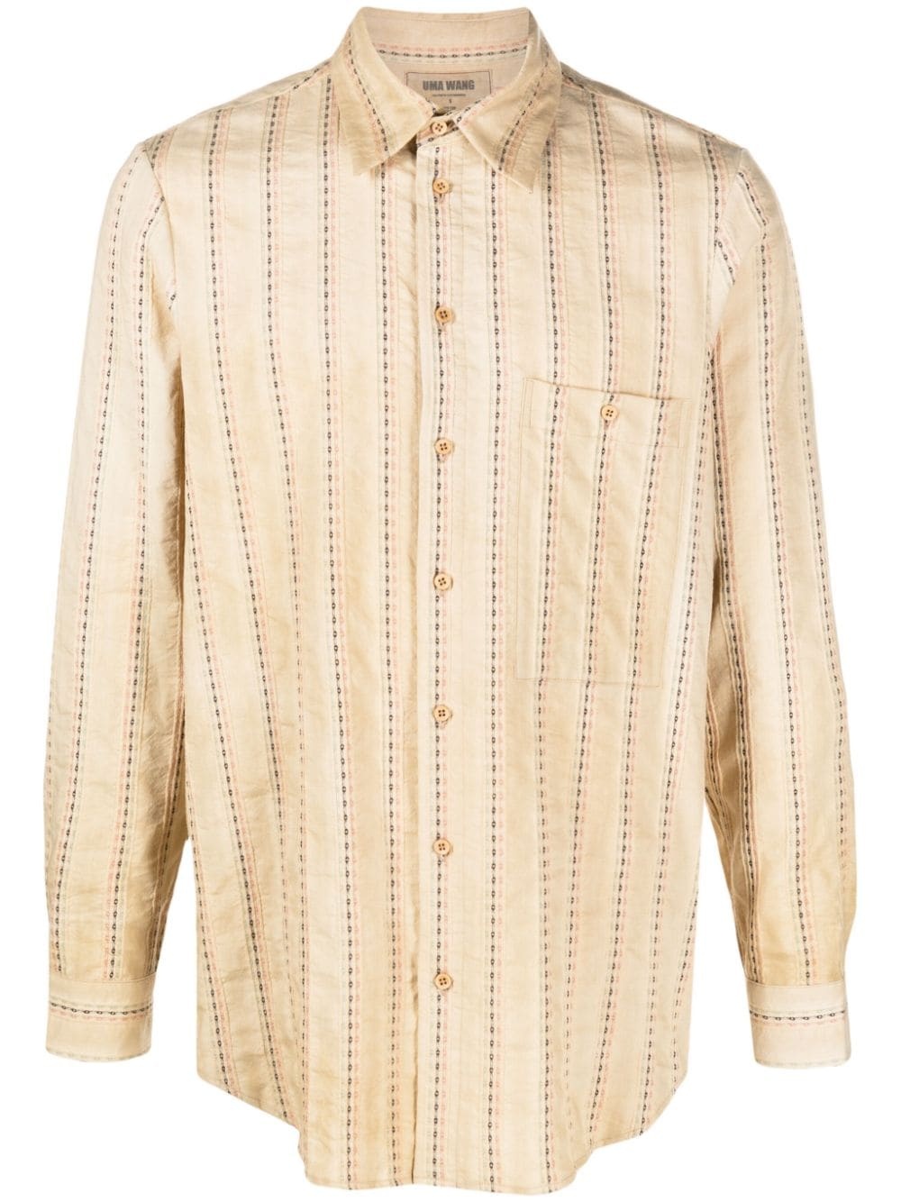 Tab striped cotton shirt - 1