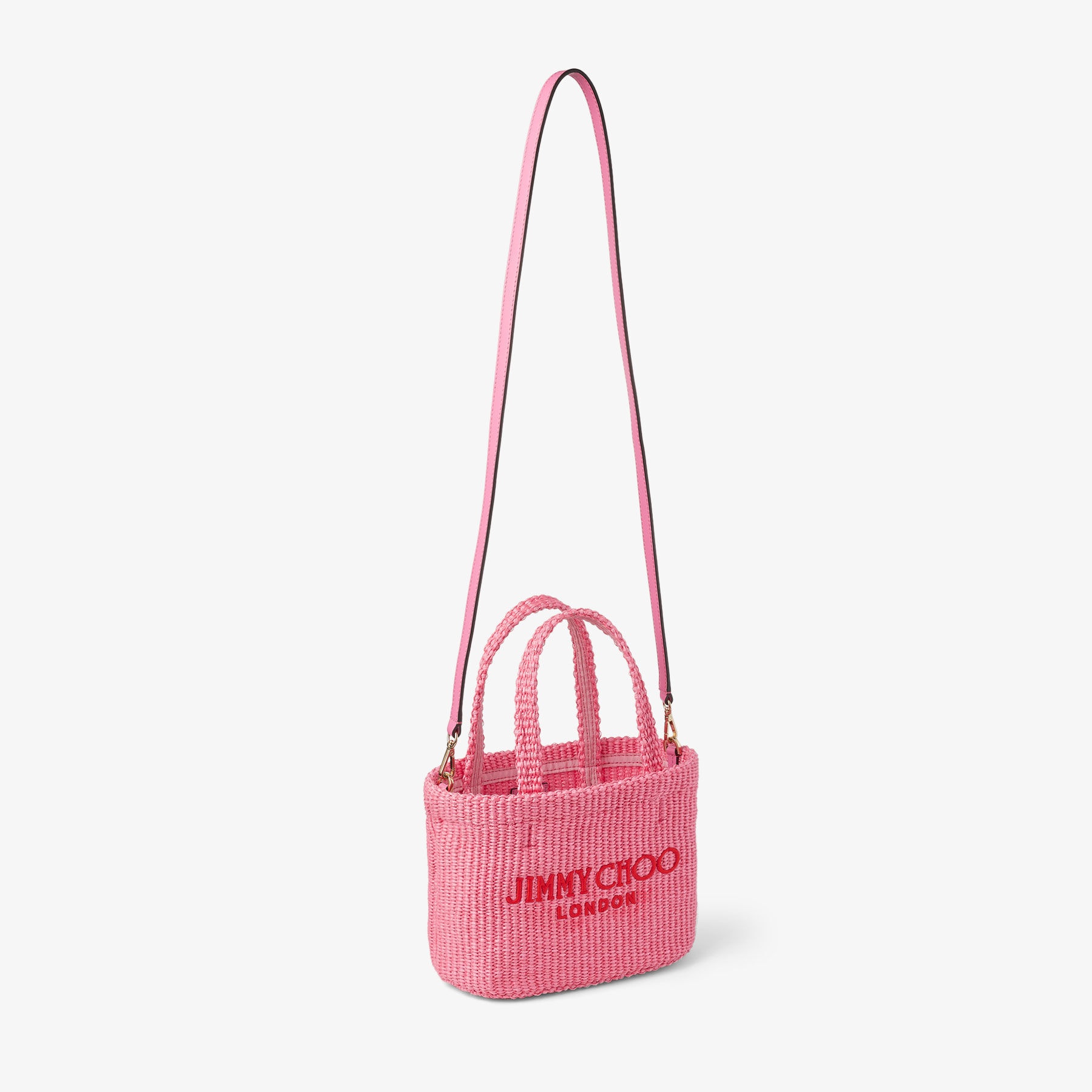 Beach Tote E/W Mini
Candy Pink Raffia Embroidered Mini Tote Bag - 5