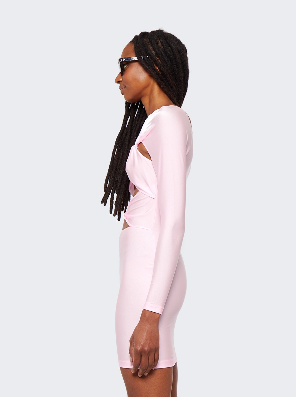 Cut-out Jersey Dress Light Pink - 4