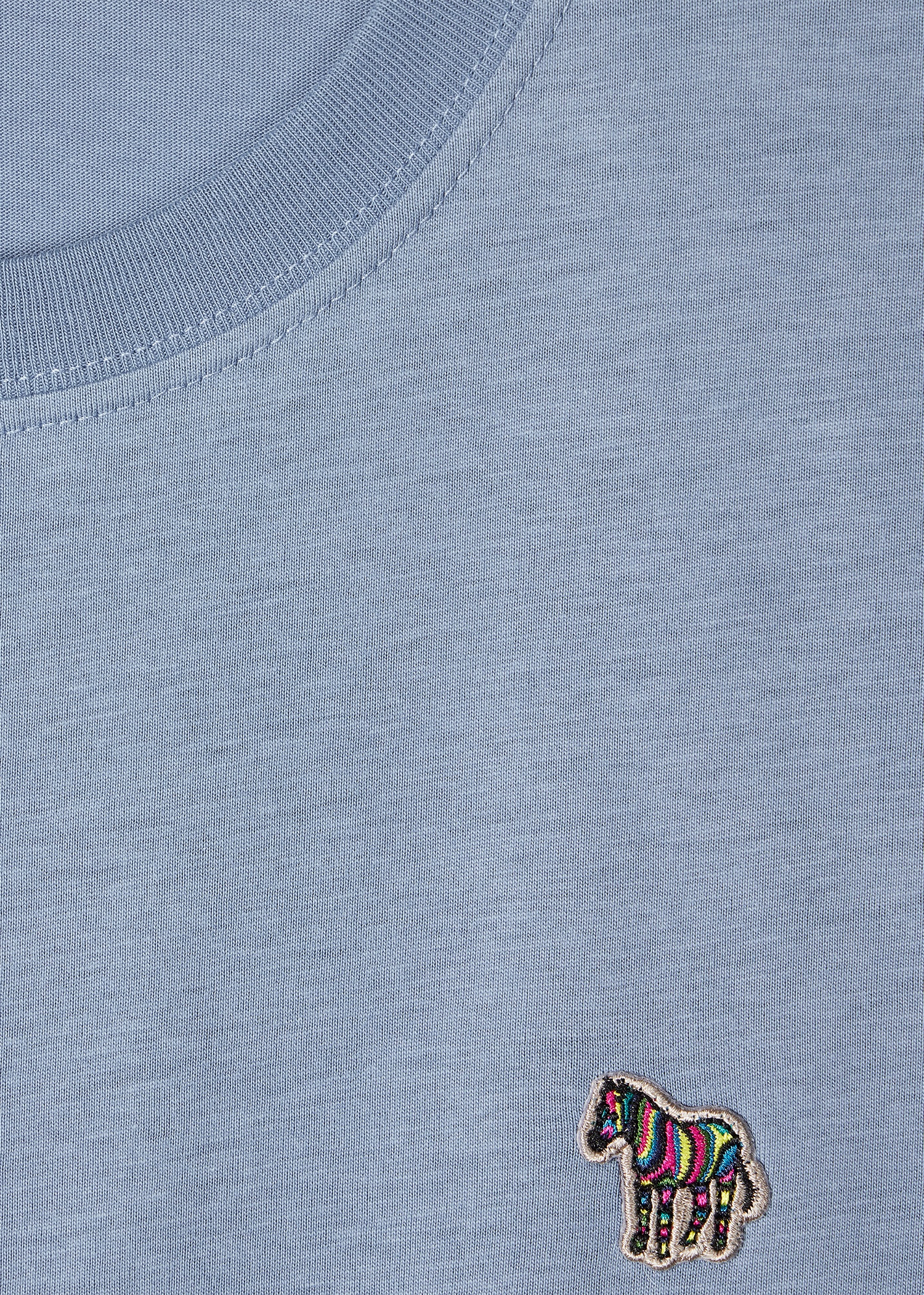 Pale Indigo Organic Cotton Zebra Logo T-Shirt - 2