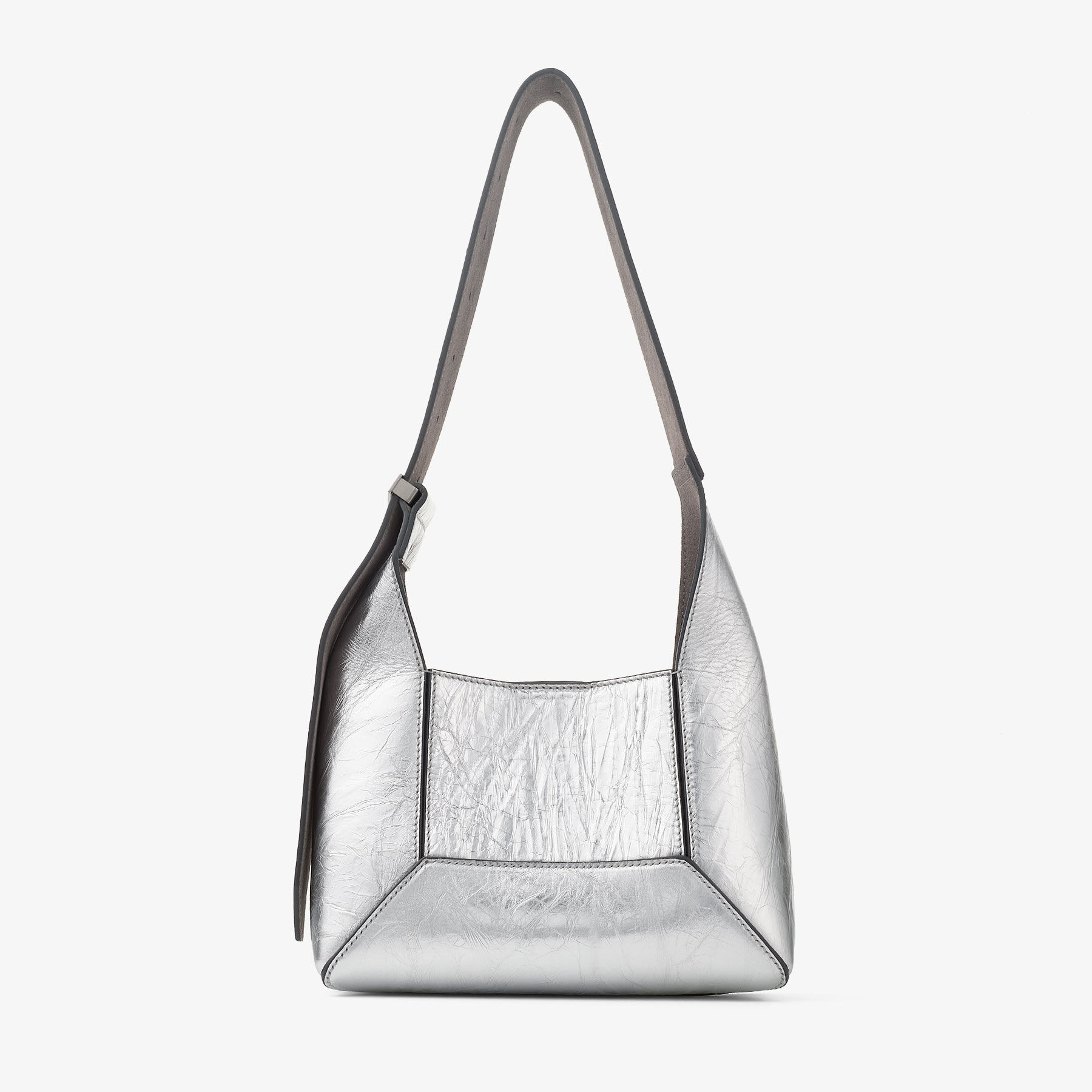 Diamond Hobo/S
Silver Vintage Metallic Leather Shoulder Bag - 5