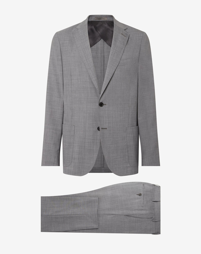 Unlined grey wool suit 1