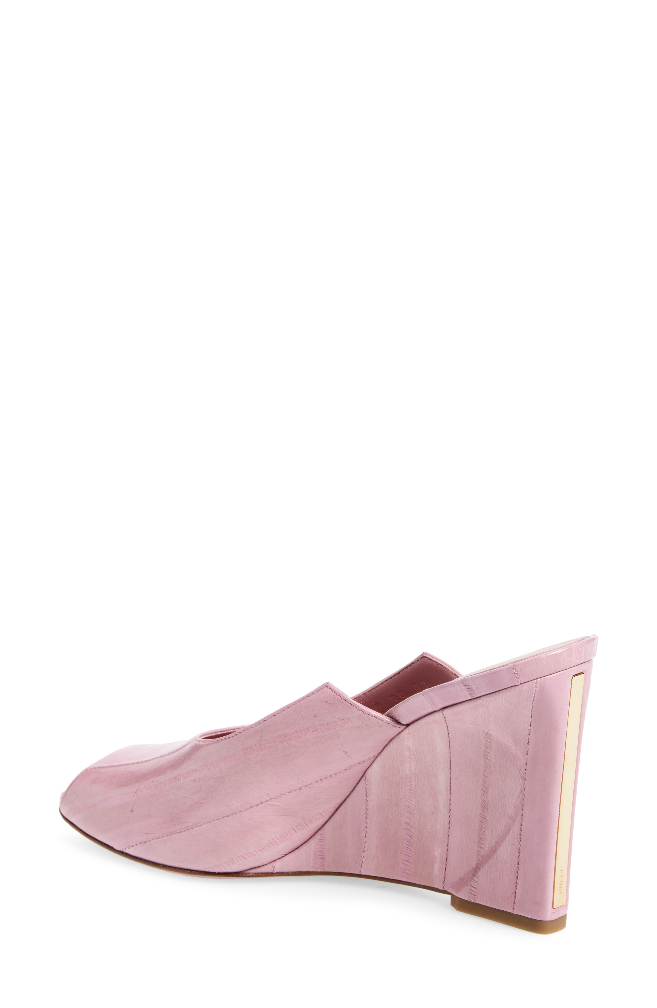 Fendi Show Genuine Eel Wedge Mule in Indian Pink at Nordstrom - 2