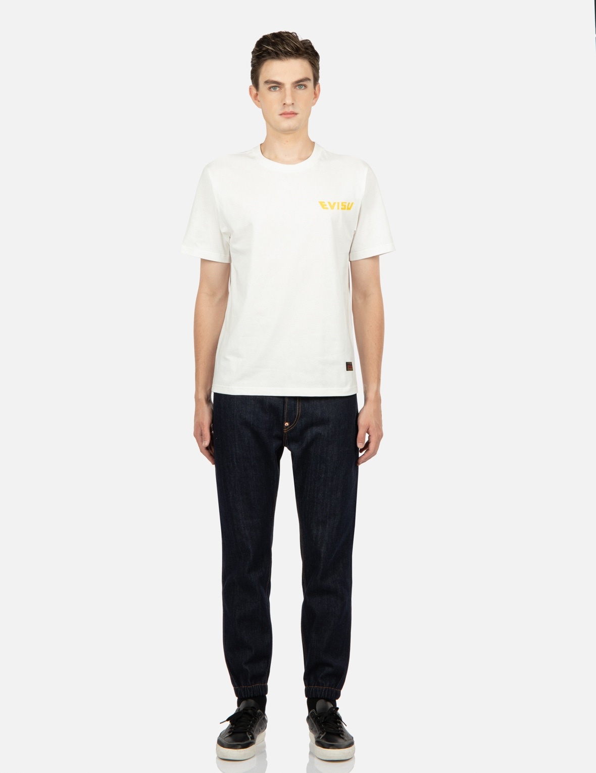LOGO AND KANJI APPLIQUÉ DENIM JOGGER PANTS - 5