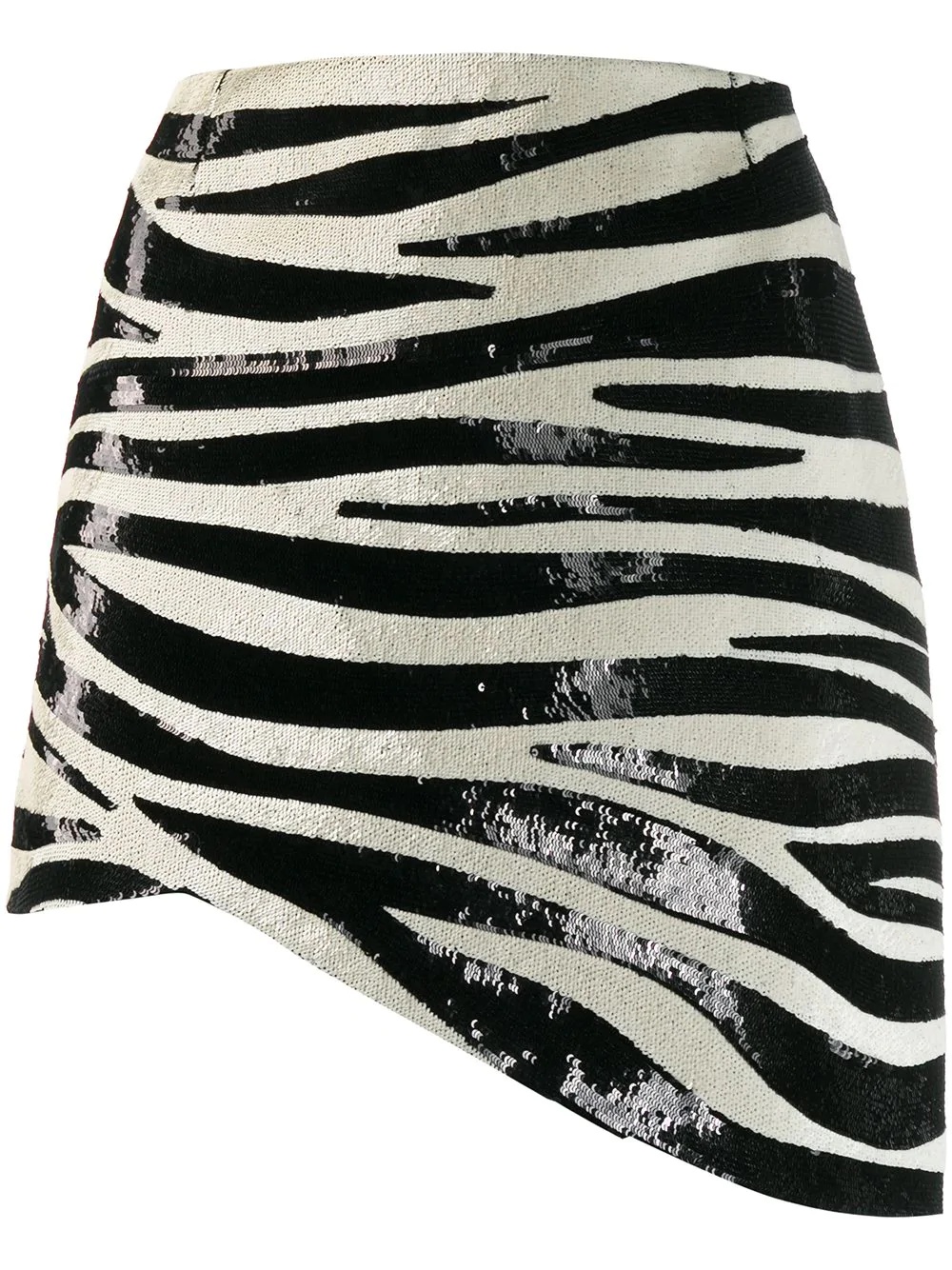 zebra stripe sequin mini skirt - 1