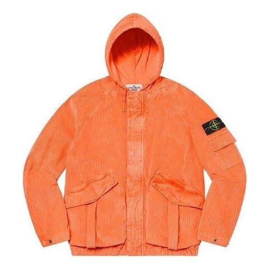 Supreme x Stone Island Corduroy Jacket 'Orange Black' SUP-FW20-296 - 1