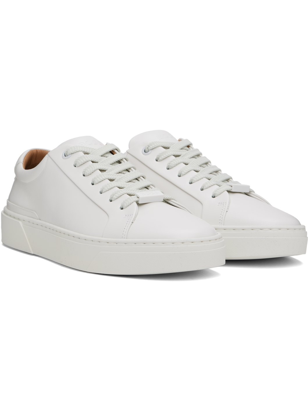 White Gary Leather Low-Top Sneakers - 4