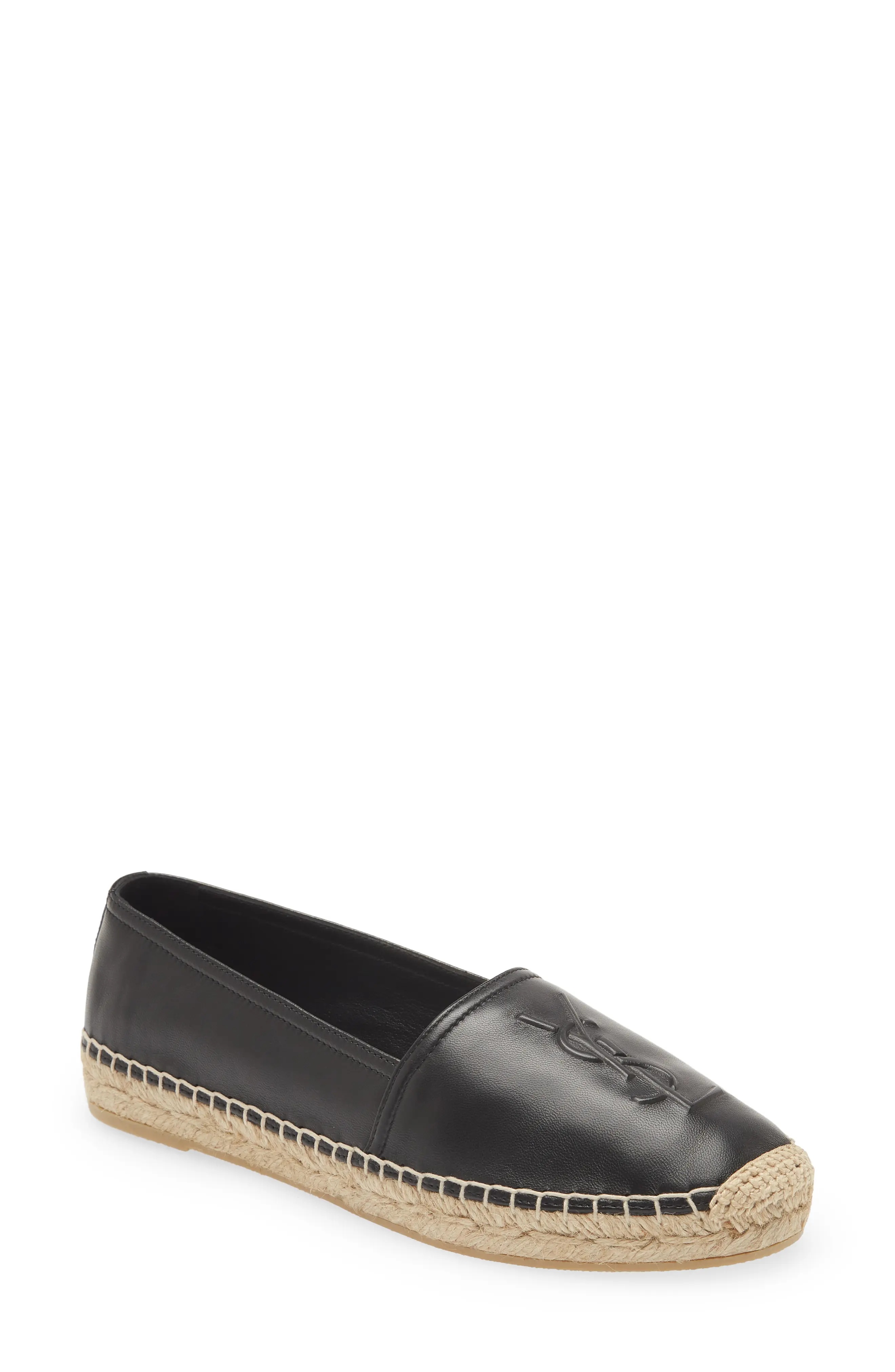 Saint Laurent Monogram Espadrilles in Lambskin - Black - Women - 7.5