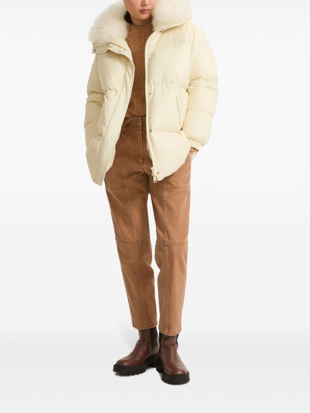 padded-design coat - 2