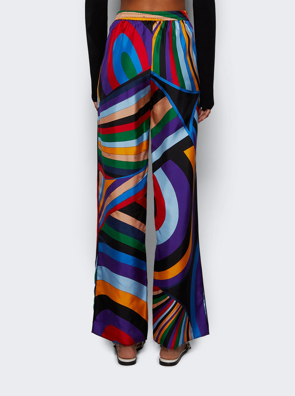 Iride-print Silk Twill Trousers Multicolor - 5