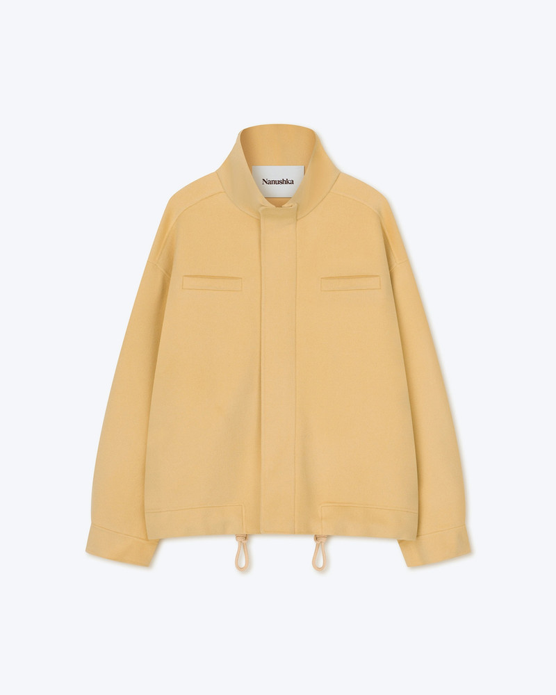 DUFAN - Double wool silk bomber - Sun yellow 4