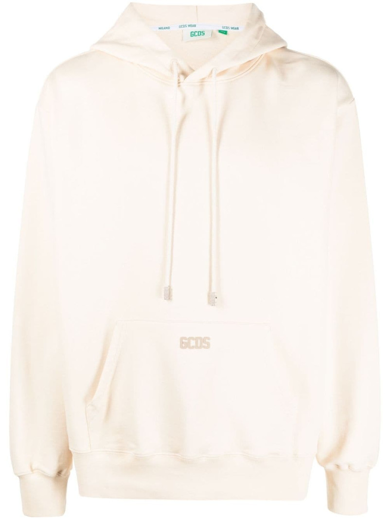 logo-detail drawstring hoodie 1