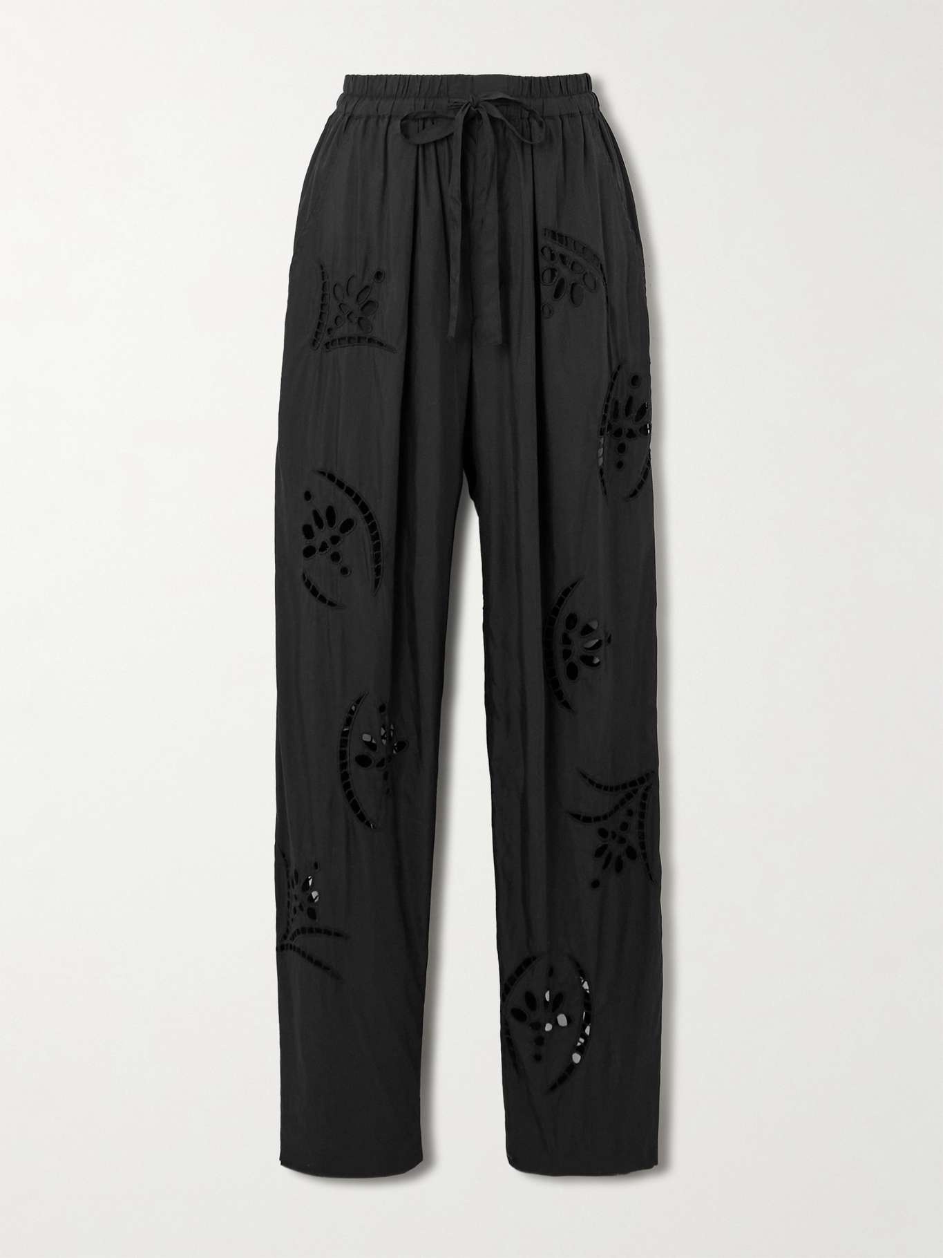 Hectorina broderie anglaise modal-blend wide-leg pants - 1