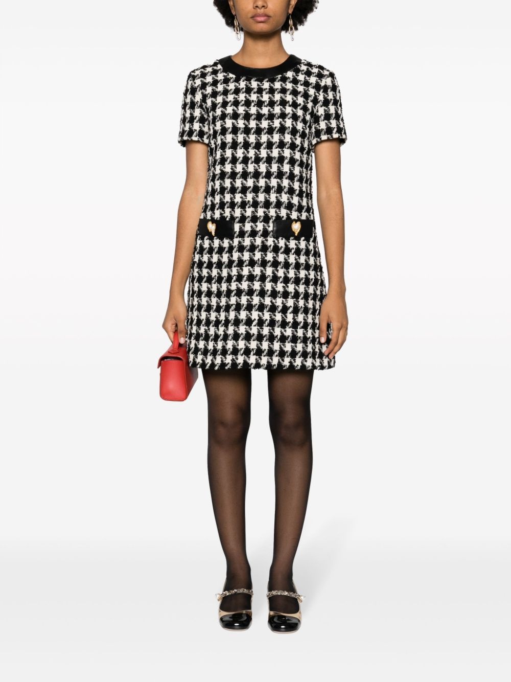 houndstooth knitted minidress - 2