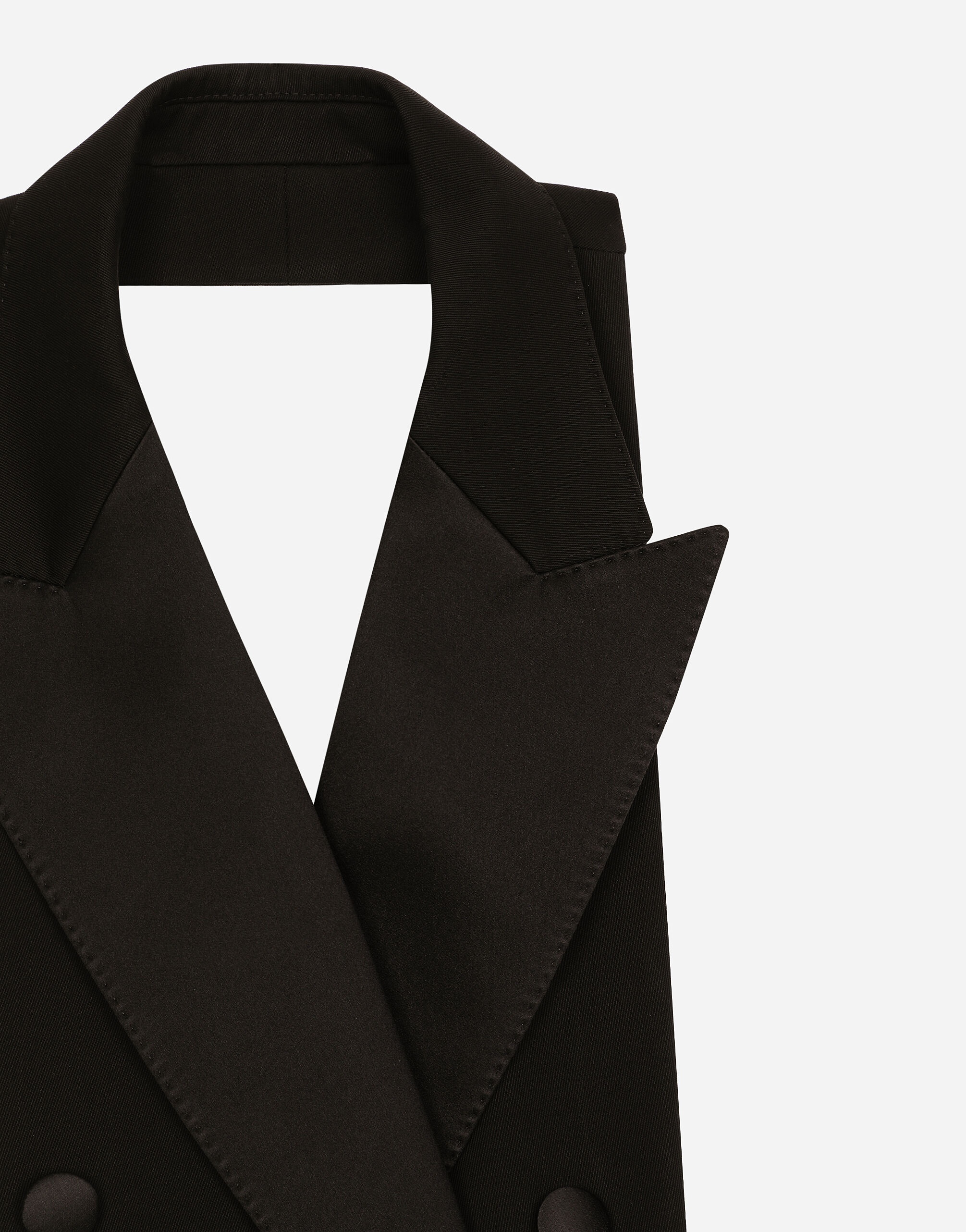 Double-breasted wool gabardine waistcoat - 11