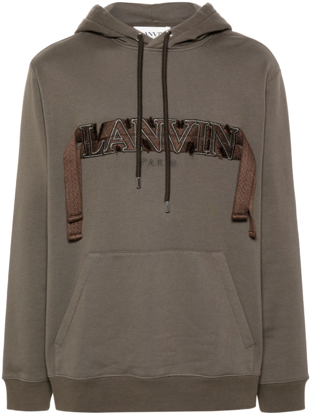 logo-embroidered cotton hoodie - 1