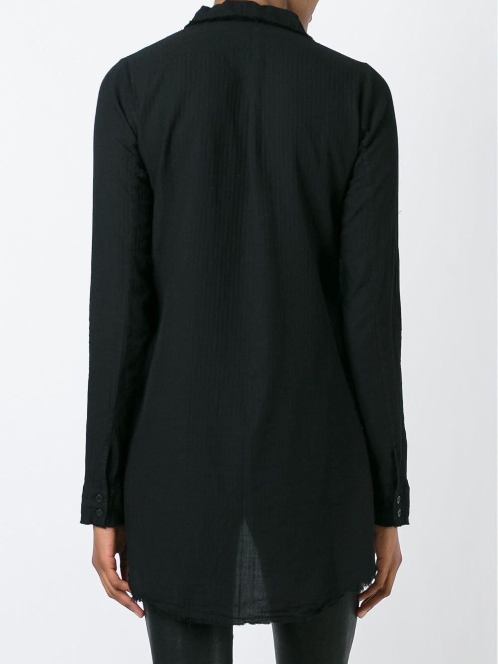 raw edge asymmetric shirt - 4