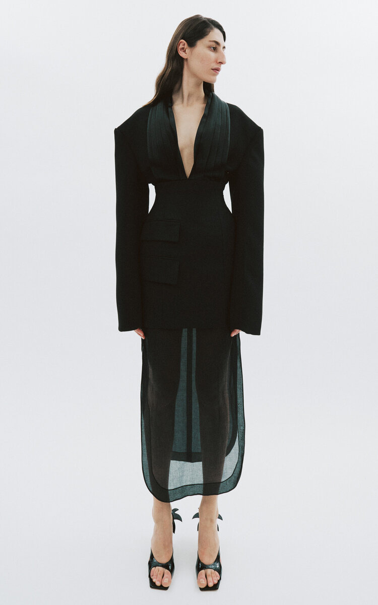 Basque Skirt With Organza Layer black - 2