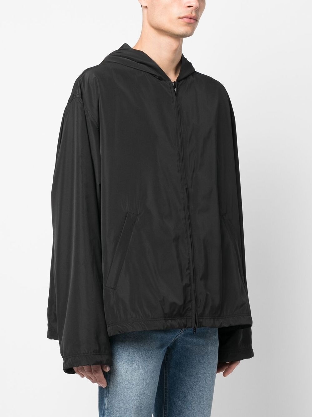 BALENCIAGA logo-print hooded windbreaker | REVERSIBLE