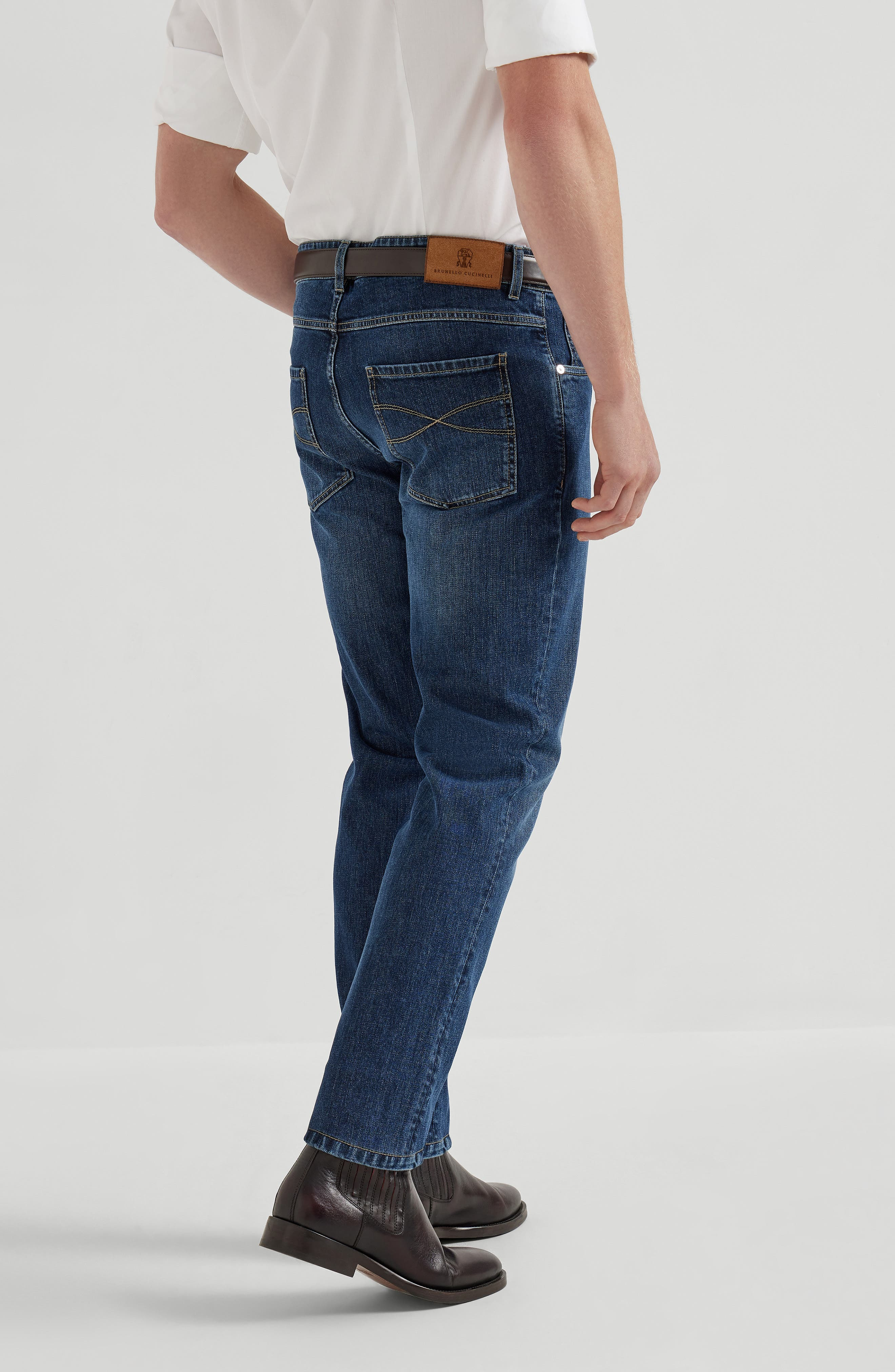 Brunello Cucinelli Slim fit five-pocket trousers in Dark Denim at Nordstrom - 3