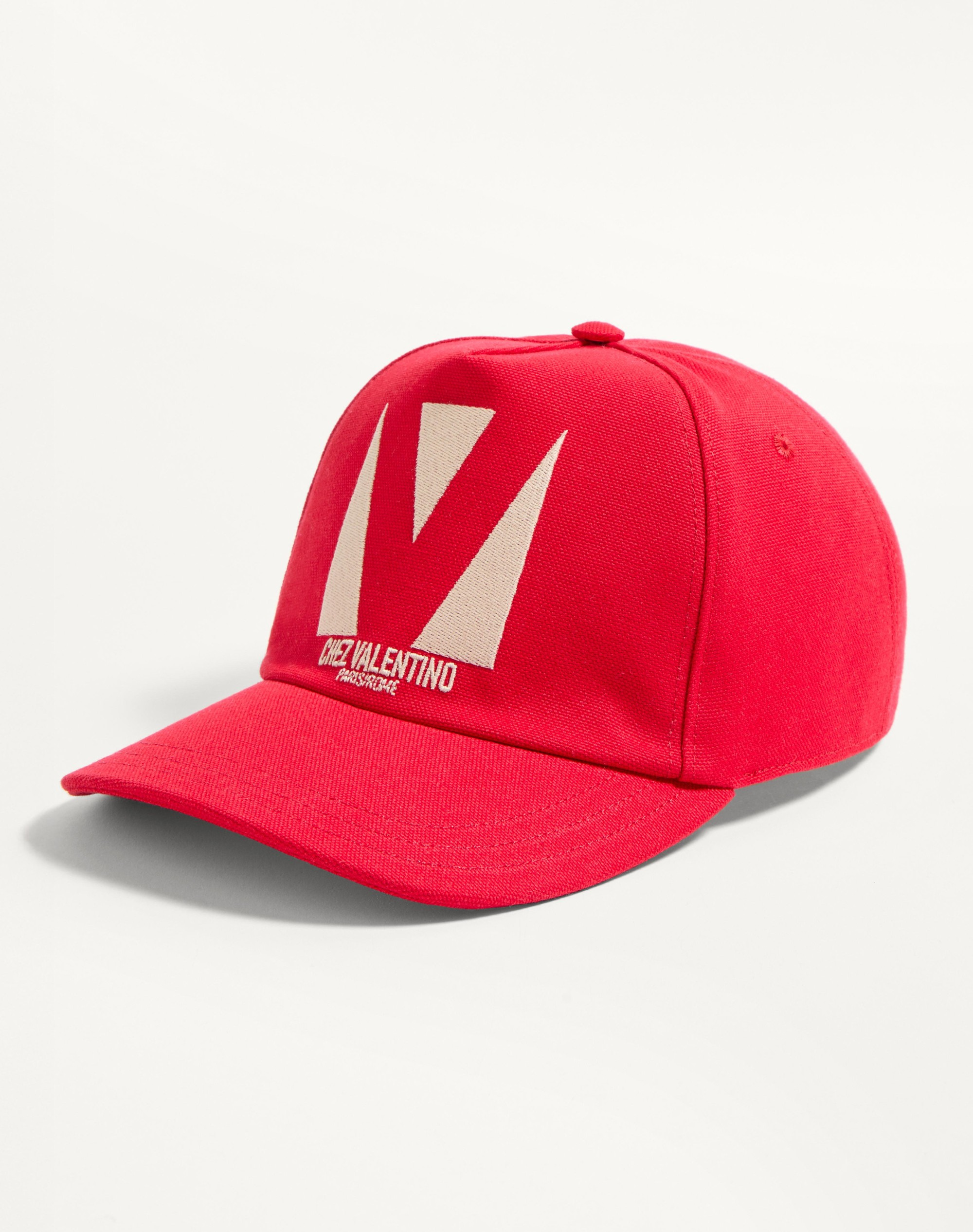 CHEZ VALENTINO COTTON BASEBALL CAP WITH EMBROIDERY - 3