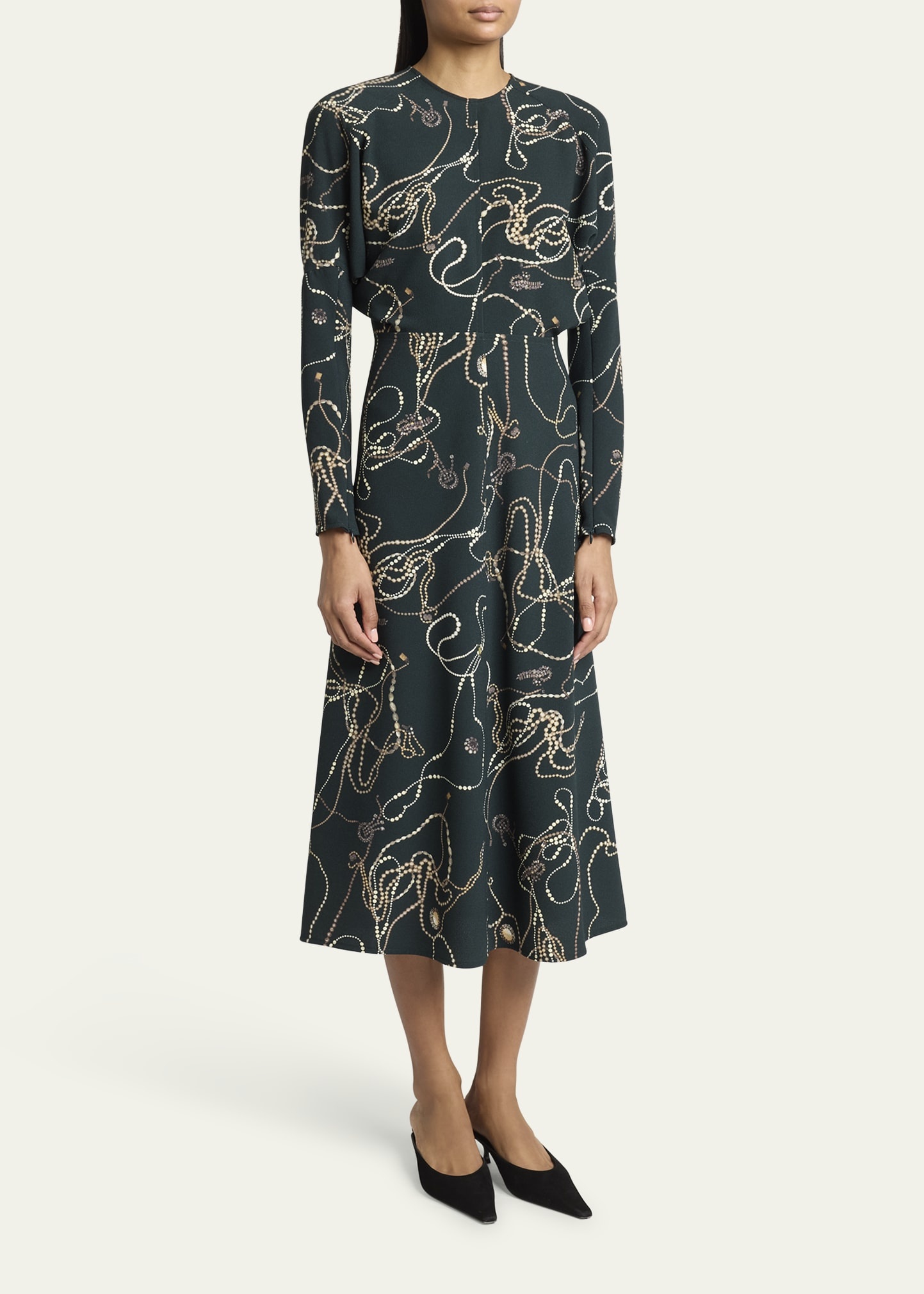 Long Dolman-Sleeve Midi Dress - 4