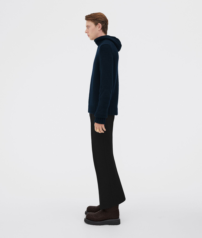 Bottega Veneta wool and cashmere textured hooded jumper outlook
