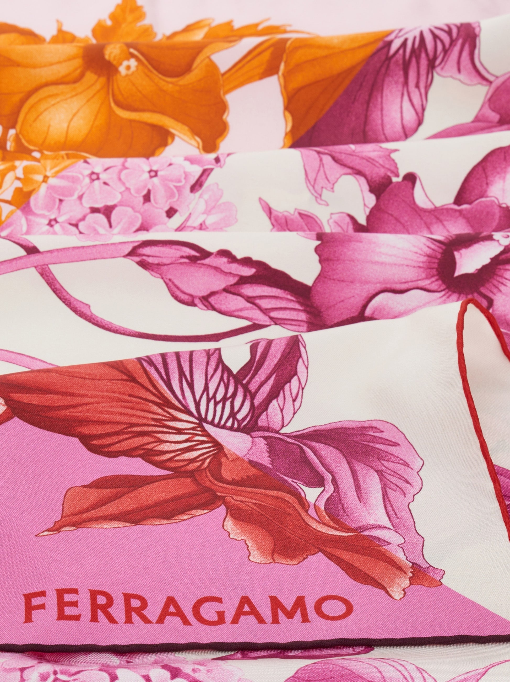 Hydrangea print silk scarf - 2