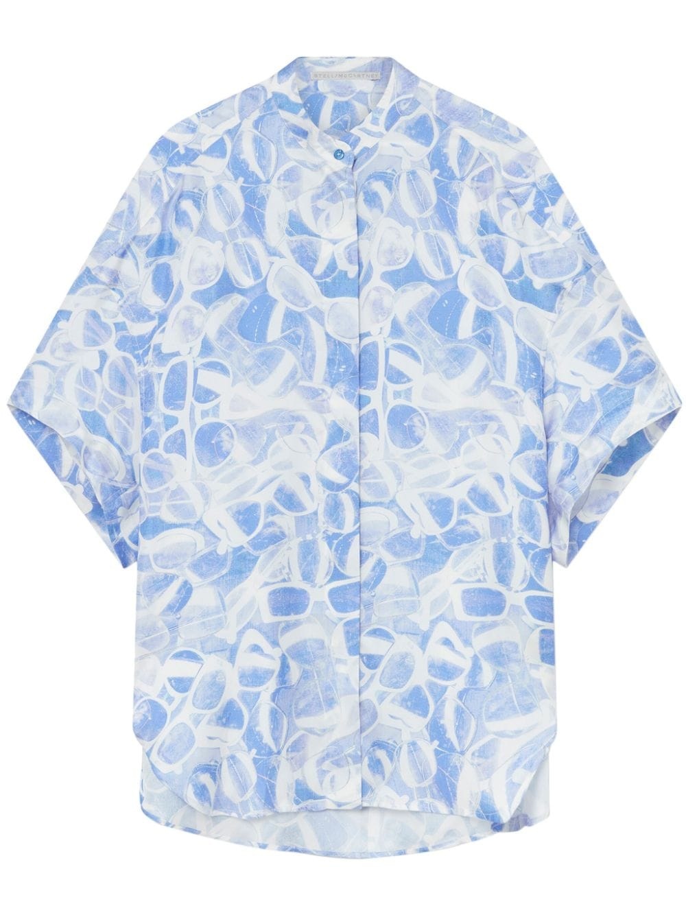 sunglasses-print silk shirt - 1