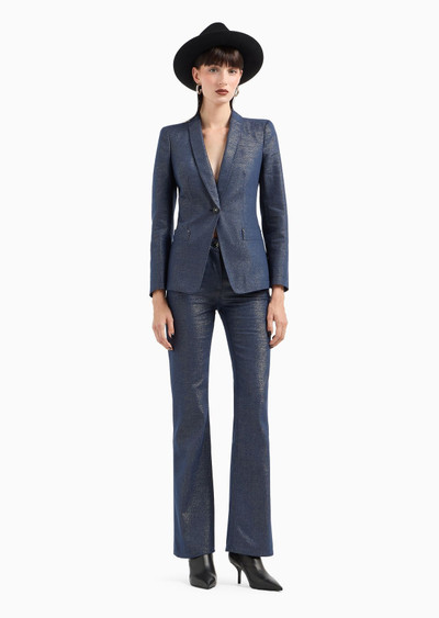 GIORGIO ARMANI Denim Collection single-breasted jacket in cotton, viscose and lurex denim outlook