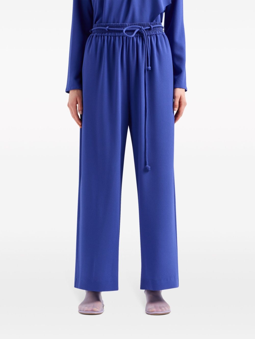 elasticated-waist straight-leg trousers - 2