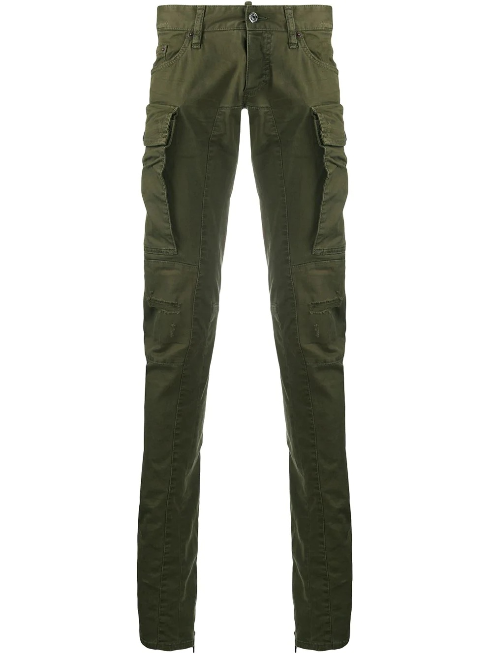 distressed skinny-fit trousers - 1