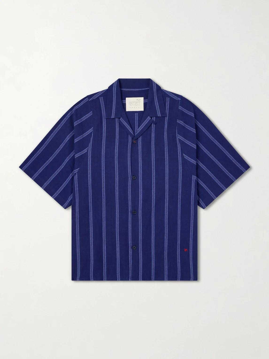Yusuke Camp-Collar Striped Cotton Shirt - 1
