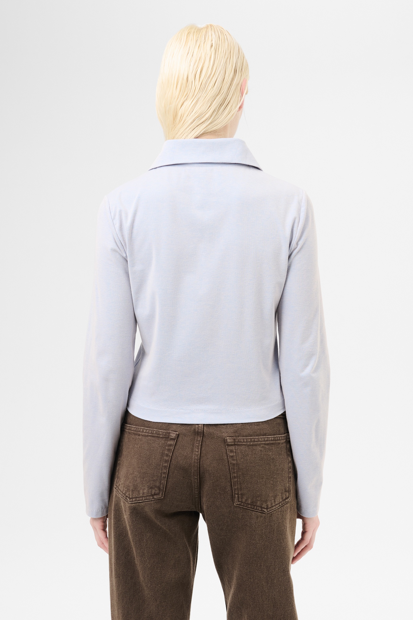 Slim Zip Longsleeve Solaro Blue Micro Rib - 6