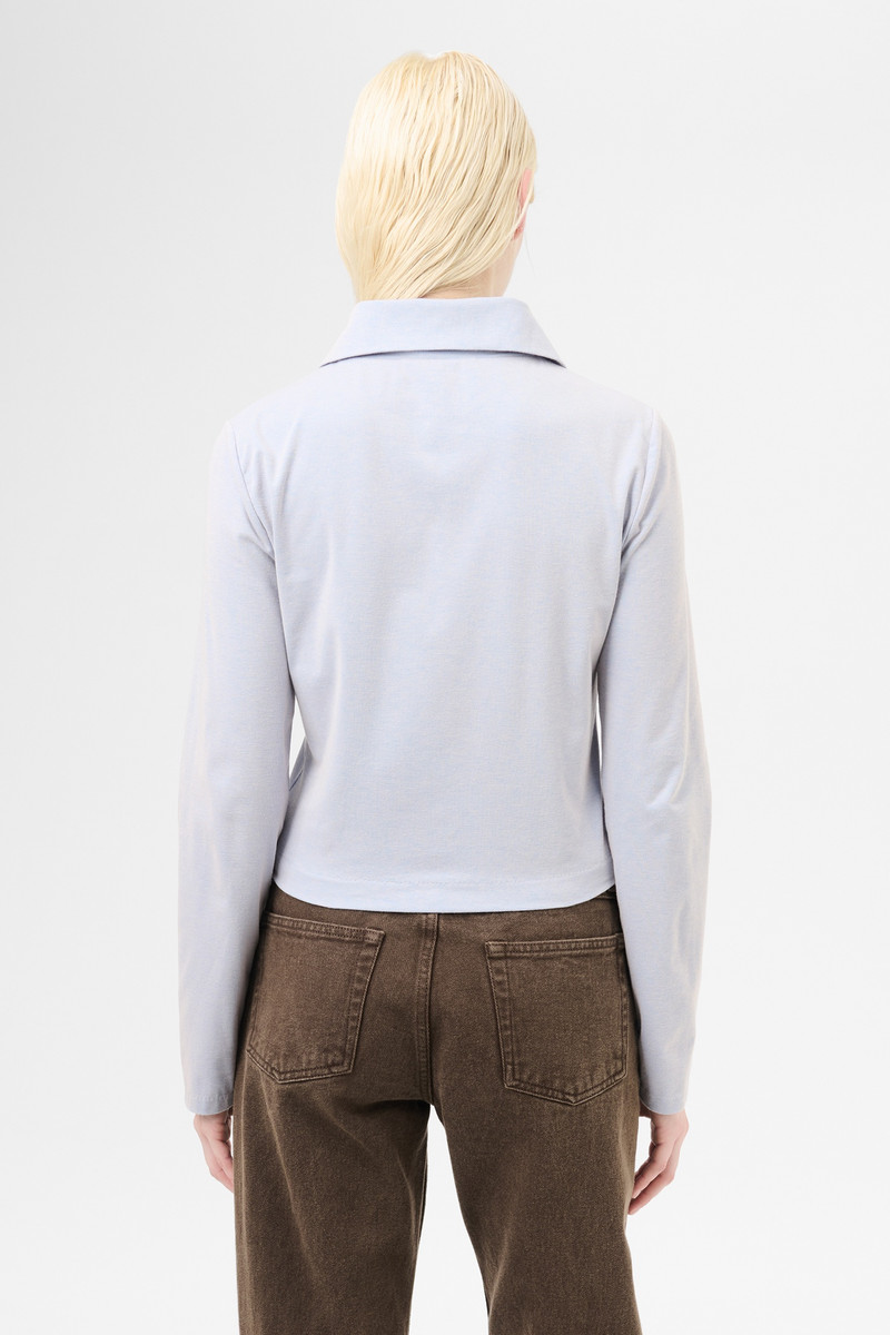 Slim Zip Longsleeve Solaro Blue Micro Rib 6
