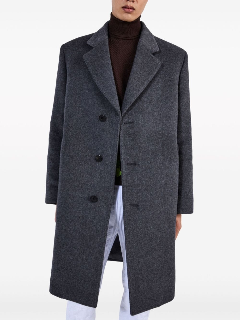 single-breasted wool coat - 4