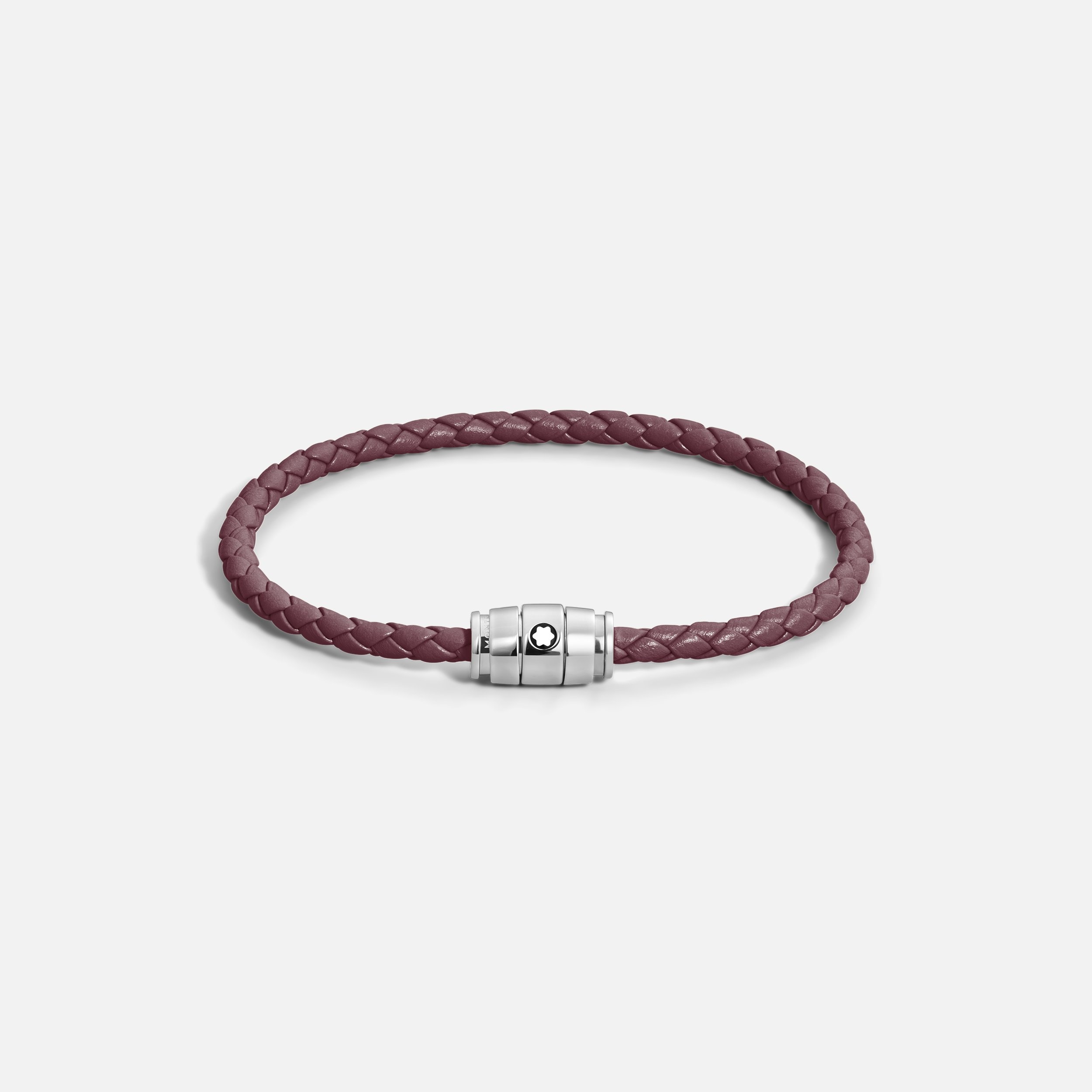 Bracelet Steel 3 Rings Meisterstück Collection in Cassis Leather 1