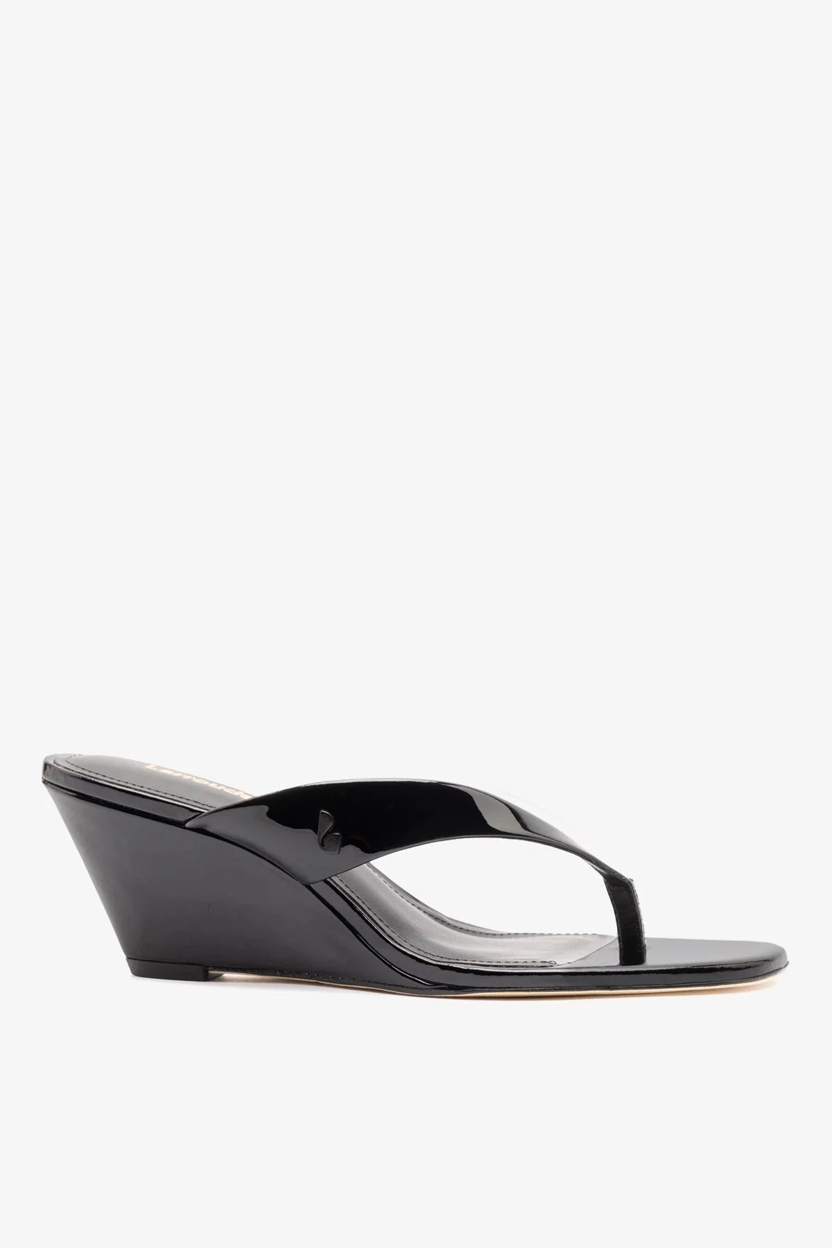 Gaia Clear Thong Sandal Black Leather - 1