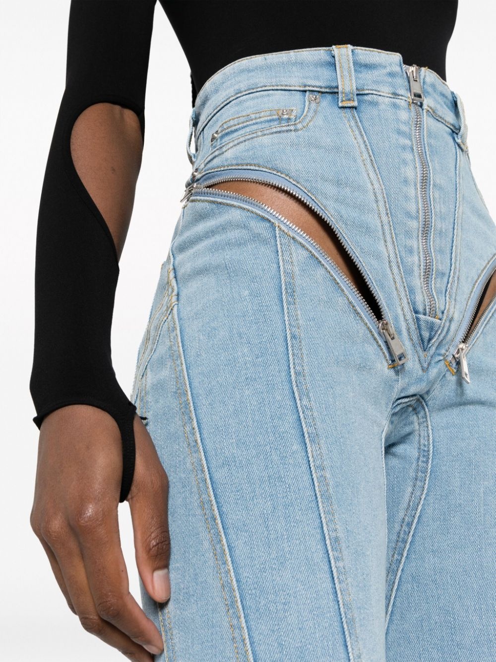Spiral high-rise zip-embellished skinny jeans - 5