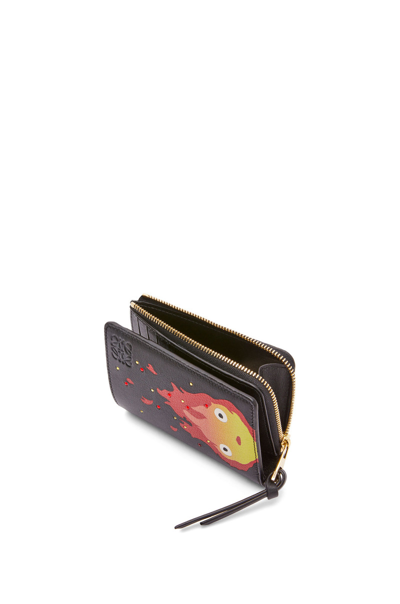 Calcifer slim zip bifold wallet in satin calfskin 3